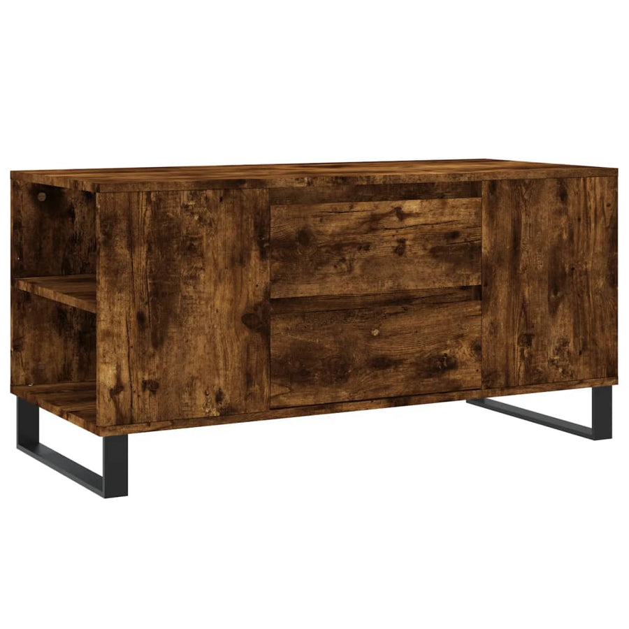 Salontafel 102x44,5x50 cm bewerkt hout gerookt eikenkleurig