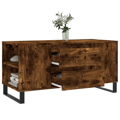 Salontafel 102x44,5x50 cm bewerkt hout gerookt eikenkleurig
