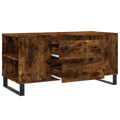 Salontafel 102x44,5x50 cm bewerkt hout gerookt eikenkleurig