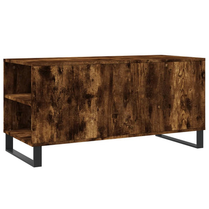 Salontafel 102x44,5x50 cm bewerkt hout gerookt eikenkleurig