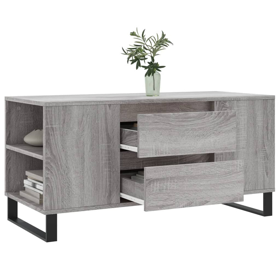 Salontafel 102x44,5x50 cm bewerkt hout grijs sonoma eikenkleur
