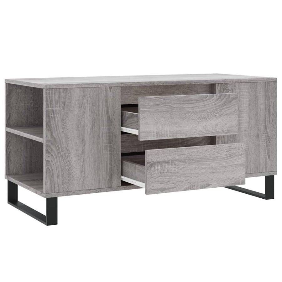 Salontafel 102x44,5x50 cm bewerkt hout grijs sonoma eikenkleur
