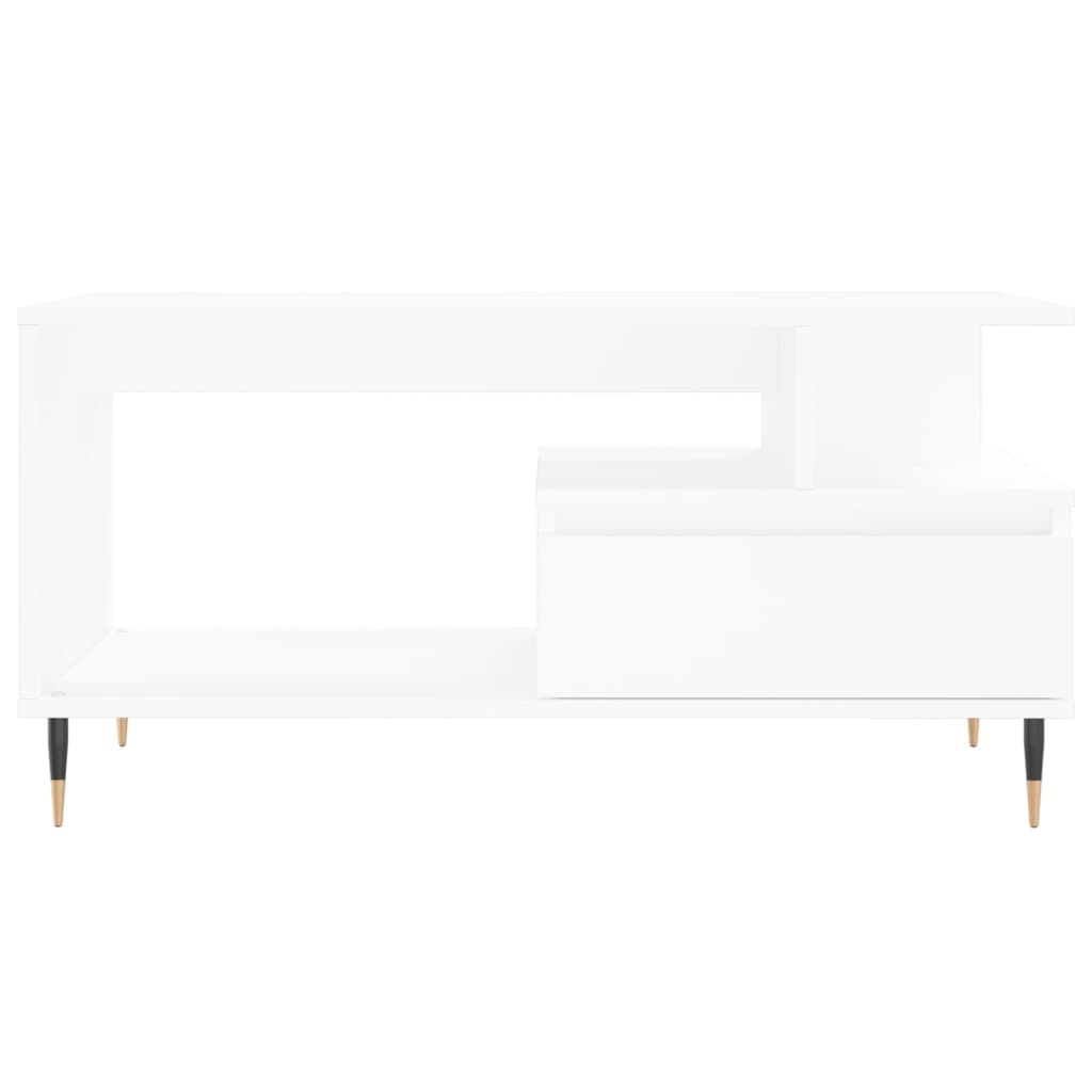 Salontafel 90X49X45 Cm Bewerkt Hout Wit