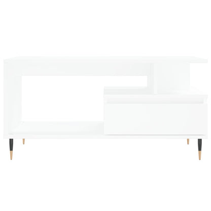 Salontafel 90X49X45 Cm Bewerkt Hout Wit