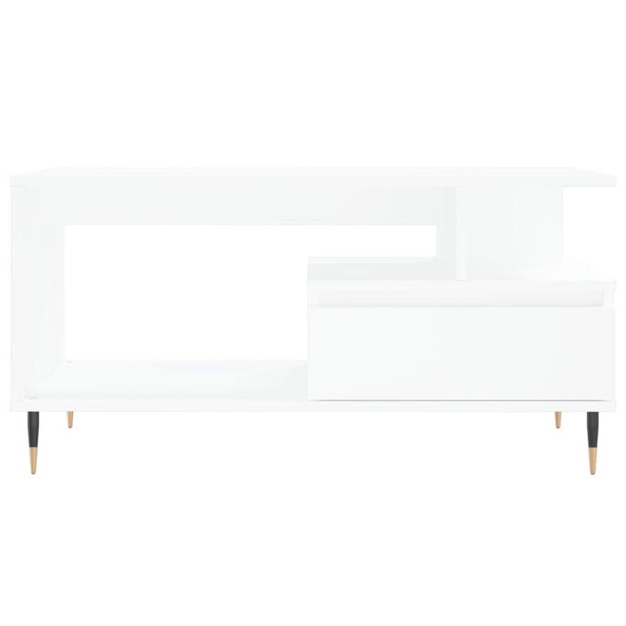 Salontafel 90X49X45 Cm Bewerkt Hout Wit