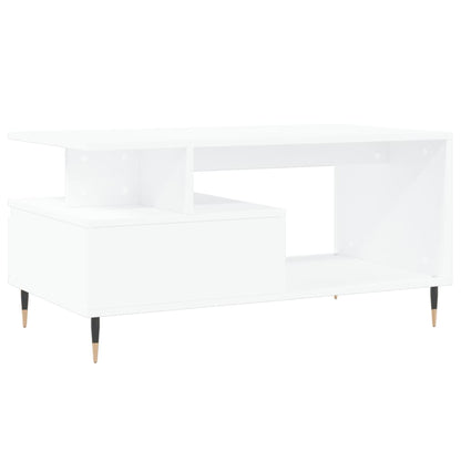 Salontafel 90X49X45 Cm Bewerkt Hout Wit
