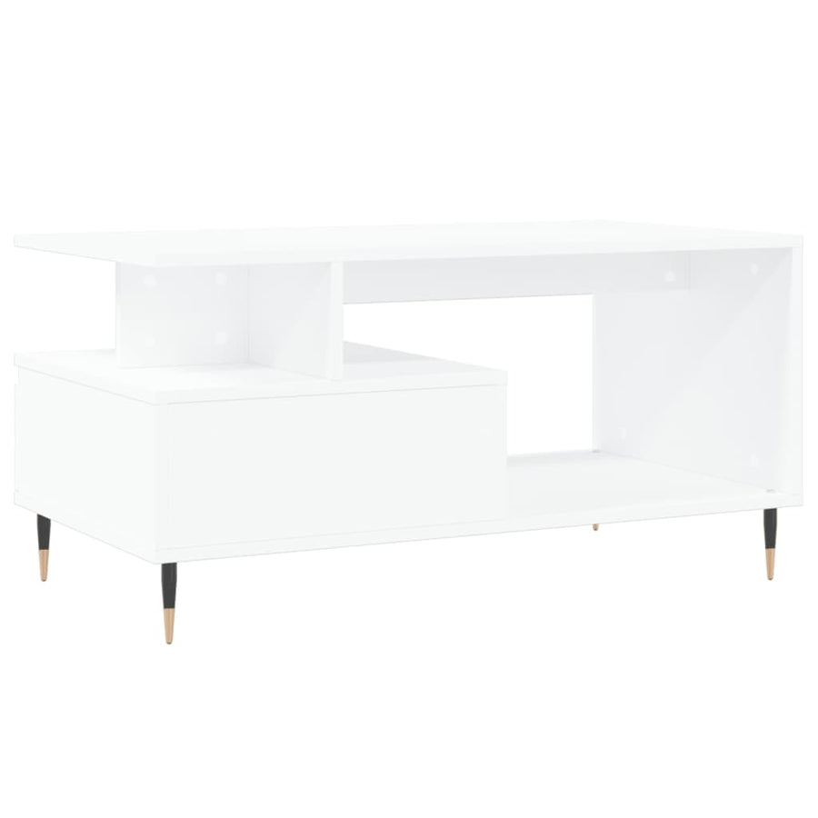 Salontafel 90X49X45 Cm Bewerkt Hout Wit