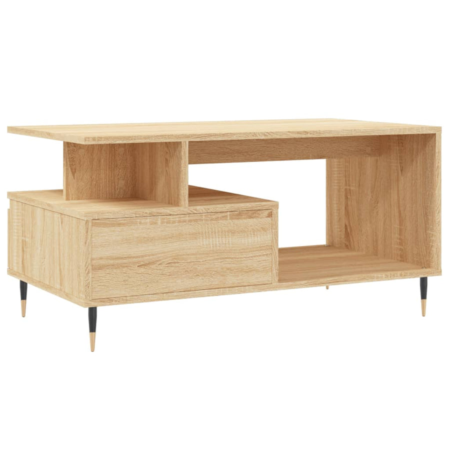Salontafel 90X49X45 Cm Bewerkt Hout Kleurig Sonoma eiken