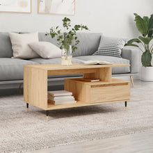 Salontafel 90X49X45 Cm Bewerkt Hout Kleurig Sonoma eiken