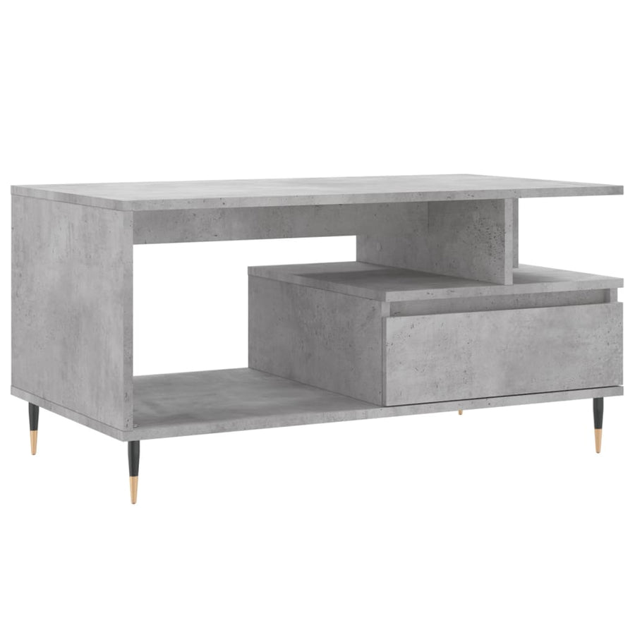 Salontafel 90X49X45 Cm Bewerkt Hout Betongrijs