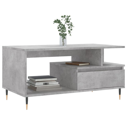 Salontafel 90X49X45 Cm Bewerkt Hout Betongrijs