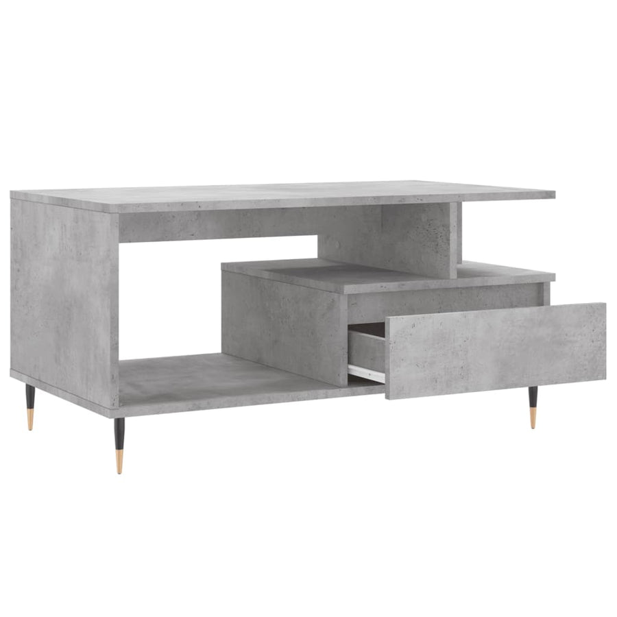 Salontafel 90X49X45 Cm Bewerkt Hout Betongrijs