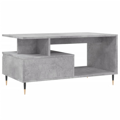 Salontafel 90X49X45 Cm Bewerkt Hout Betongrijs