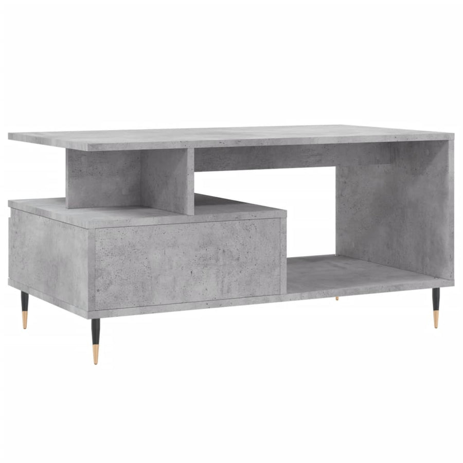 Salontafel 90X49X45 Cm Bewerkt Hout Betongrijs