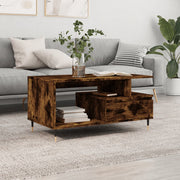 Salontafel 90x49x45 cm bewerkt hout gerookt eiken