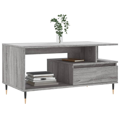 Salontafel 90X49X45 Cm Bewerkt Hout Grijs sonoma