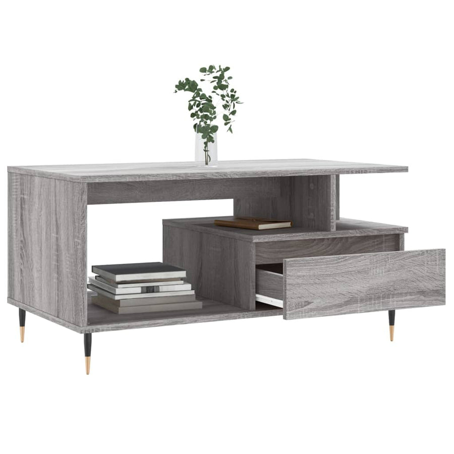 Salontafel 90X49X45 Cm Bewerkt Hout Grijs sonoma