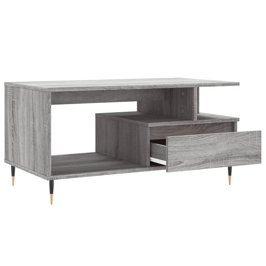 Salontafel 90X49X45 Cm Bewerkt Hout Grijs sonoma