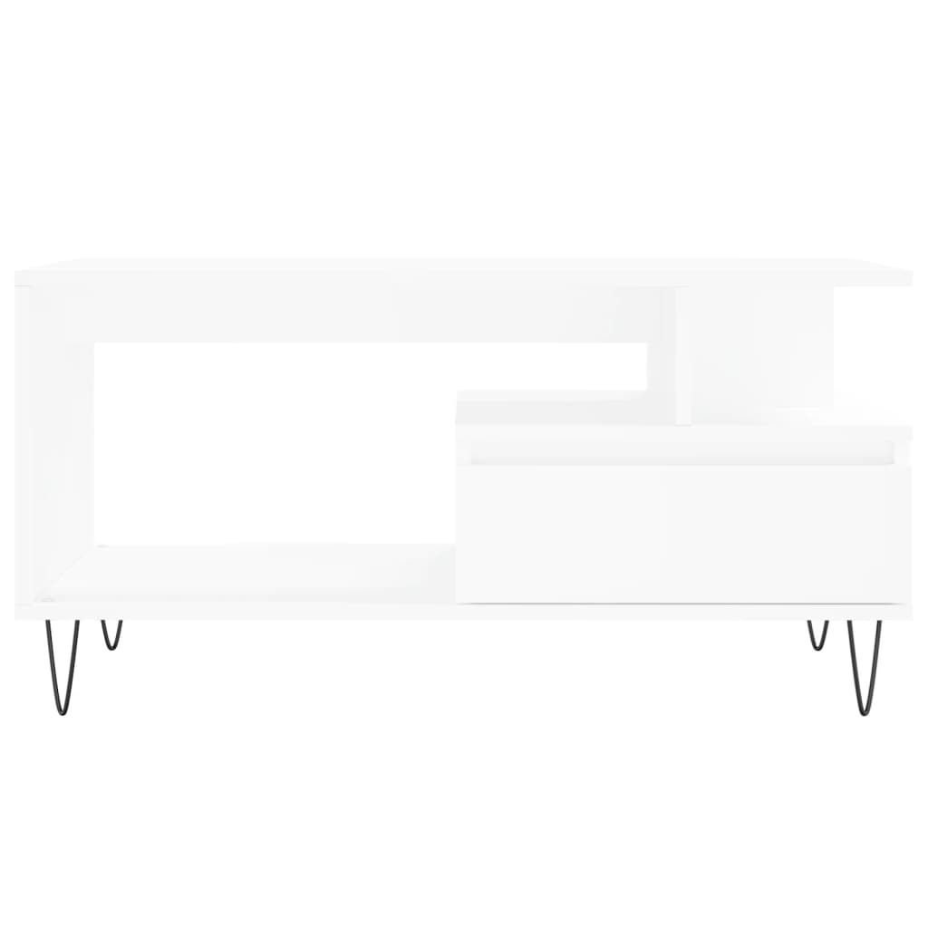 Salontafel 90X49X45 Cm Bewerkt Hout Wit