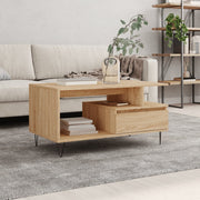Coffee table 90x49x45 cm engineered wood Sonoma oak-coloured