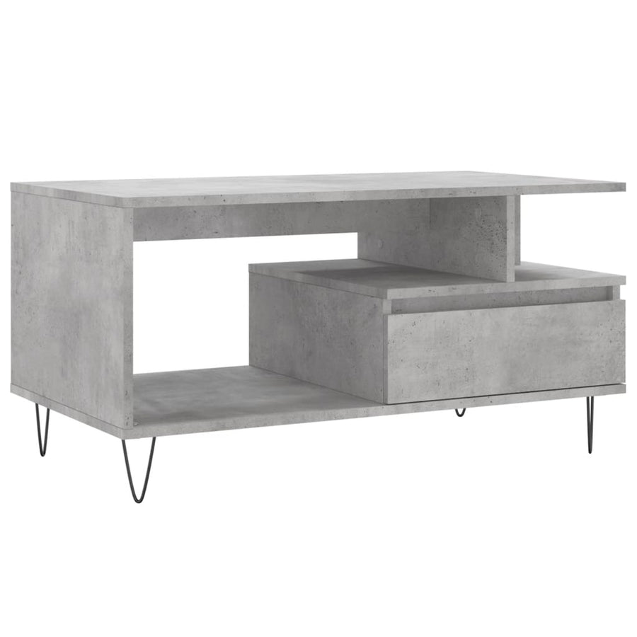 Salontafel 90X49X45 Cm Bewerkt Hout Betongrijs