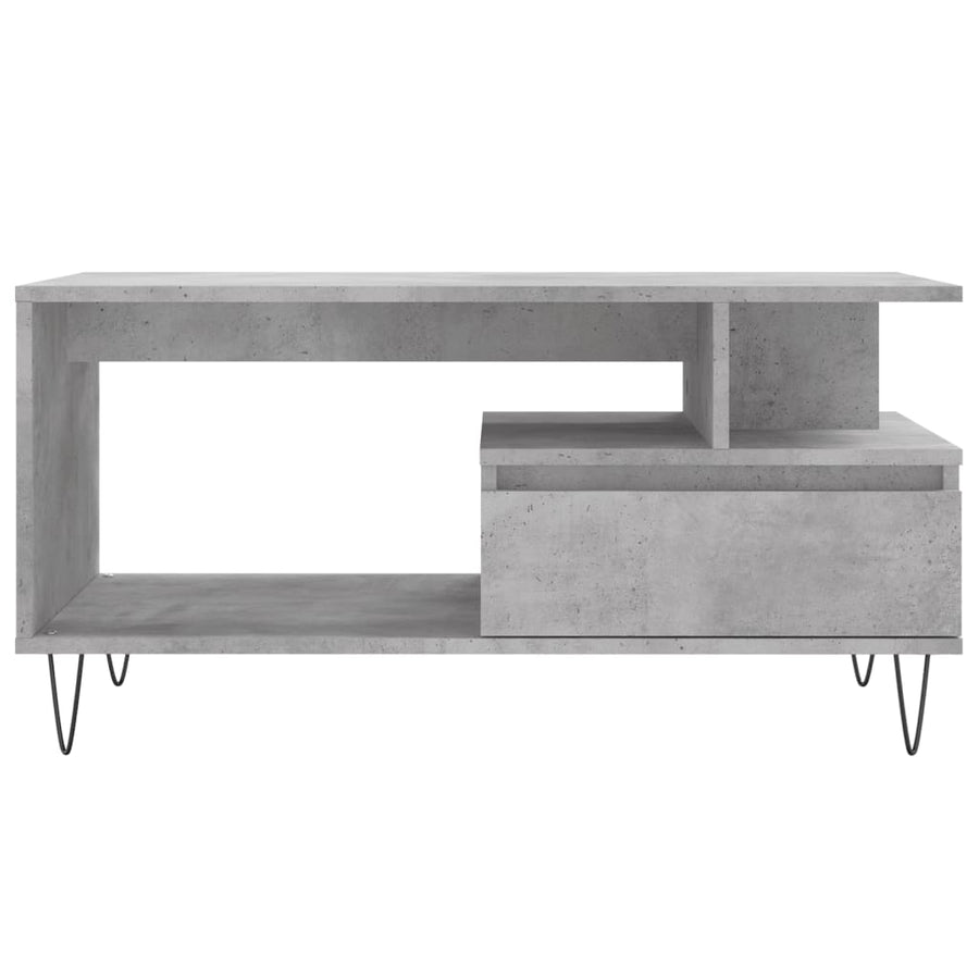 Salontafel 90X49X45 Cm Bewerkt Hout Betongrijs