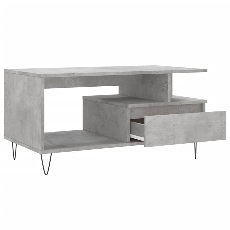 Salontafel 90X49X45 Cm Bewerkt Hout Betongrijs