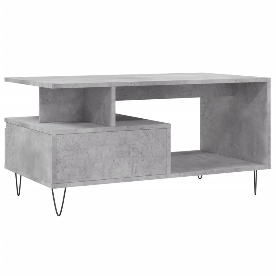 Salontafel 90X49X45 Cm Bewerkt Hout Betongrijs