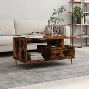 Coffee table 90x49x45 cm processed wood smoked oak colored