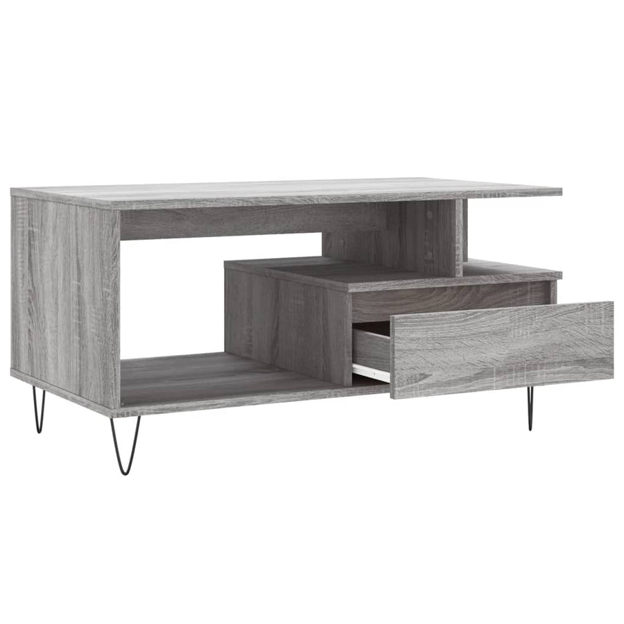 Salontafel 90X49X45 Cm Bewerkt Hout Grijs sonoma