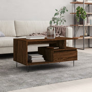 Coffee table 90x49x45 cm treated wood brown oak