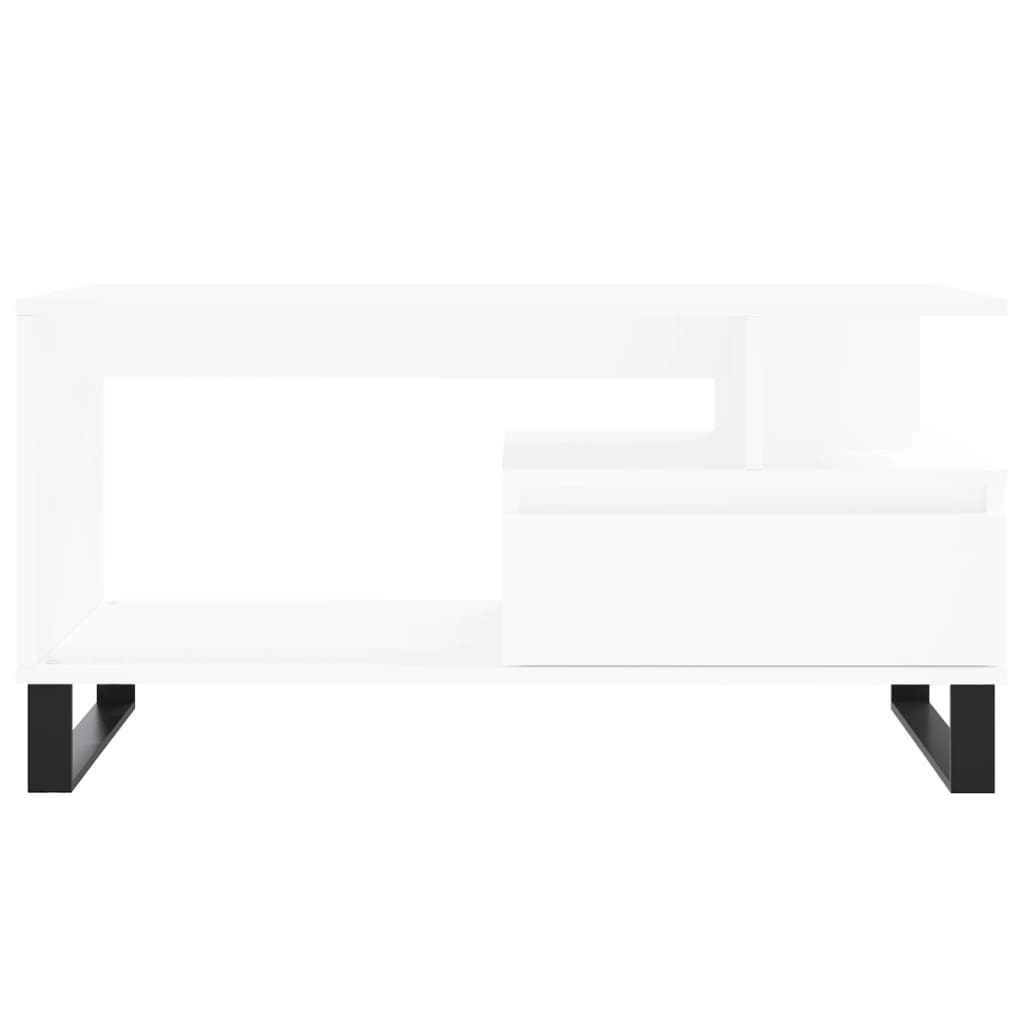 Salontafel 90X49X45 Cm Bewerkt Hout Wit