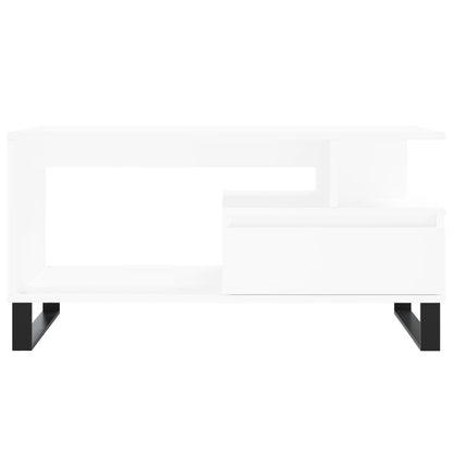 Salontafel 90X49X45 Cm Bewerkt Hout Wit