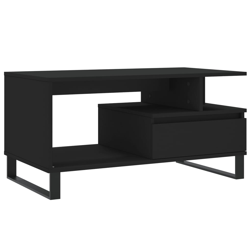 Salontafel 90X49X45 Cm Bewerkt Hout Zwart
