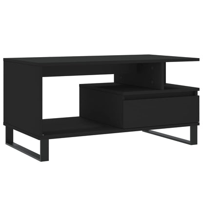 Salontafel 90X49X45 Cm Bewerkt Hout Zwart