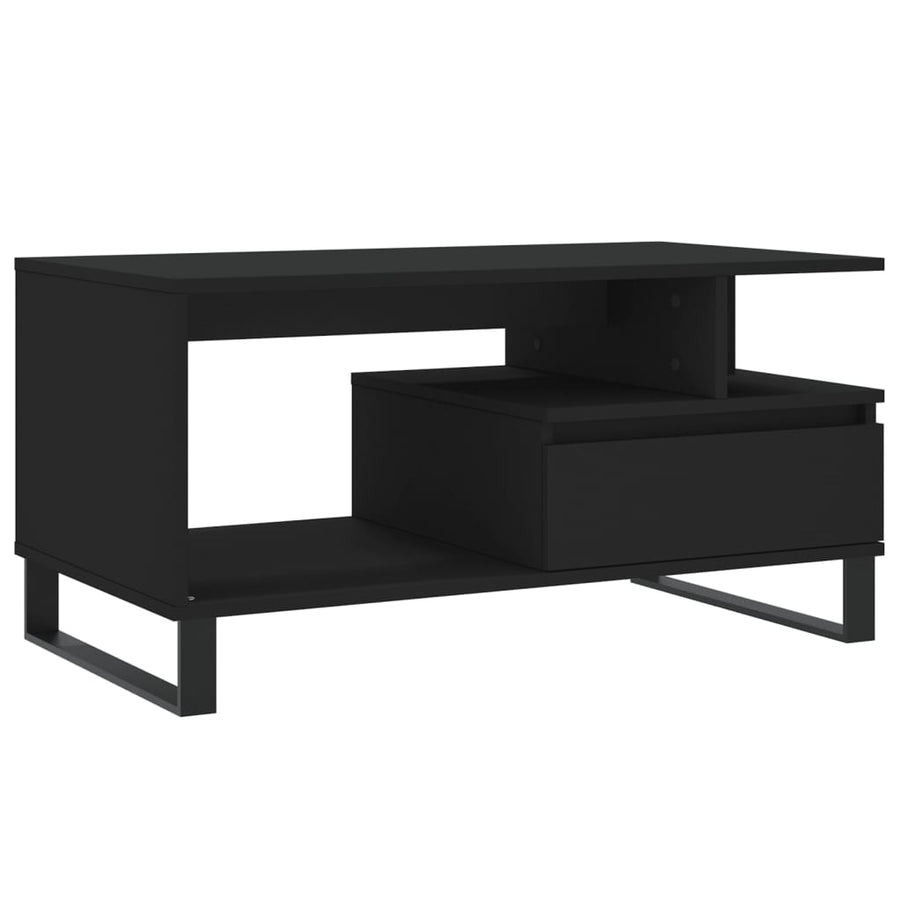 Salontafel 90X49X45 Cm Bewerkt Hout Zwart