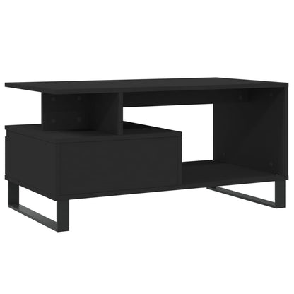 Salontafel 90X49X45 Cm Bewerkt Hout Zwart