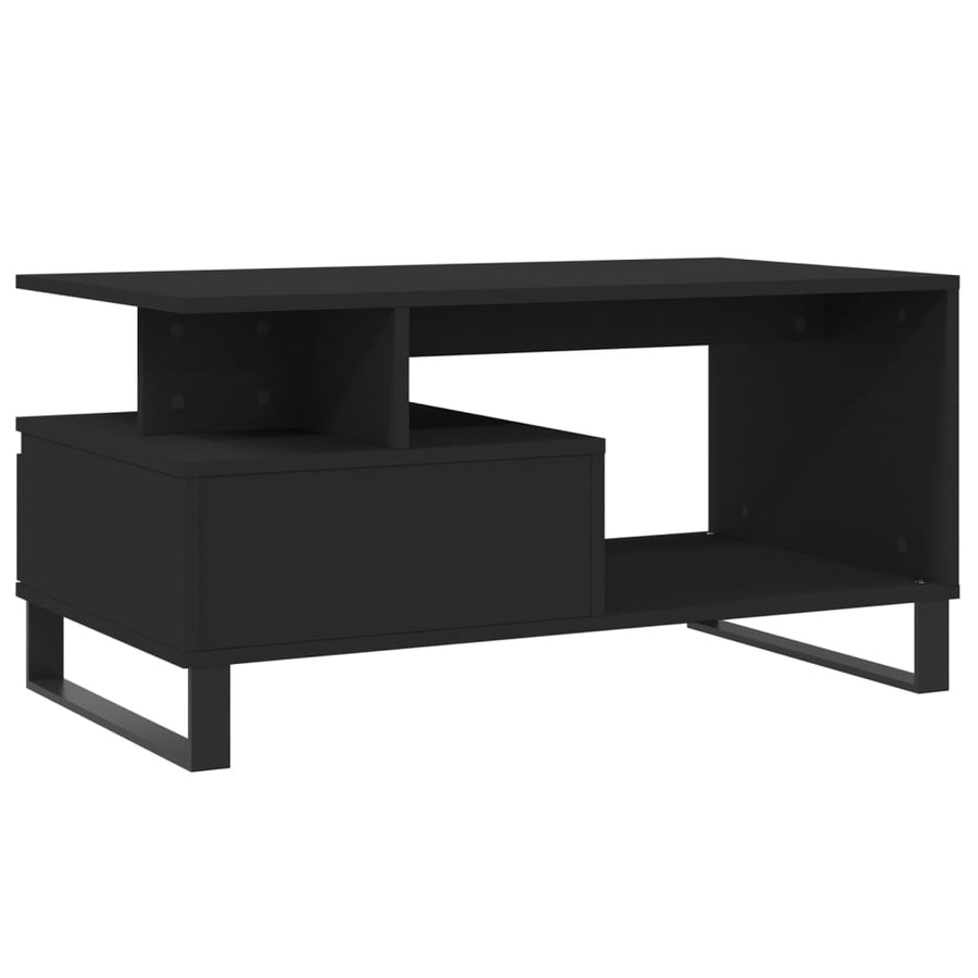Salontafel 90X49X45 Cm Bewerkt Hout Zwart