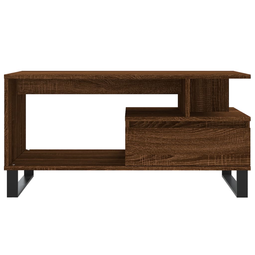 Salontafel 90X49X45 Cm Bewerkt Hout Bruineiken