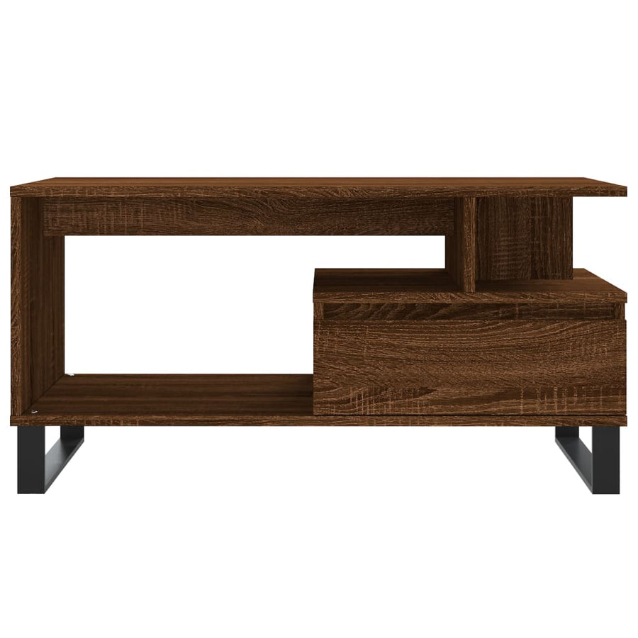 Salontafel 90X49X45 Cm Bewerkt Hout Bruineiken