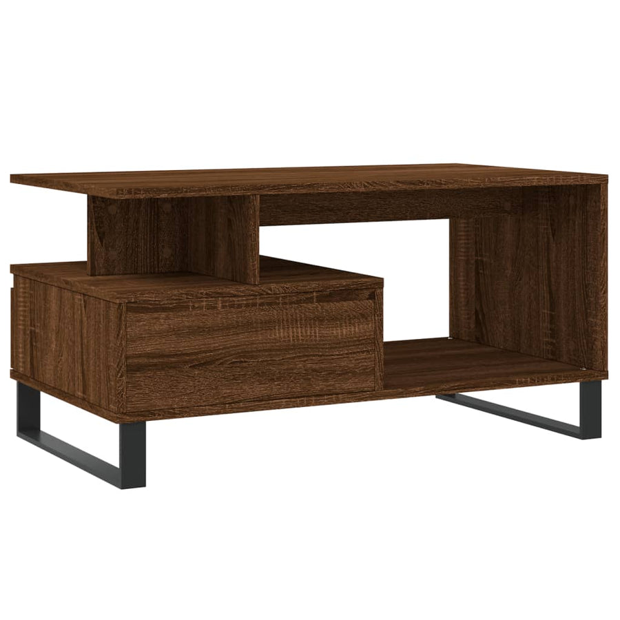 Salontafel 90X49X45 Cm Bewerkt Hout Bruineiken