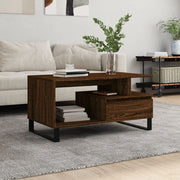 Salontafel 90x49x45 cm bruineiken bewerkt hout