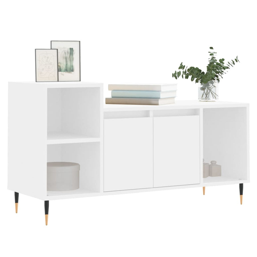 Tv-Meubel 00X35X55 Cm Bewerkt Hout Wit