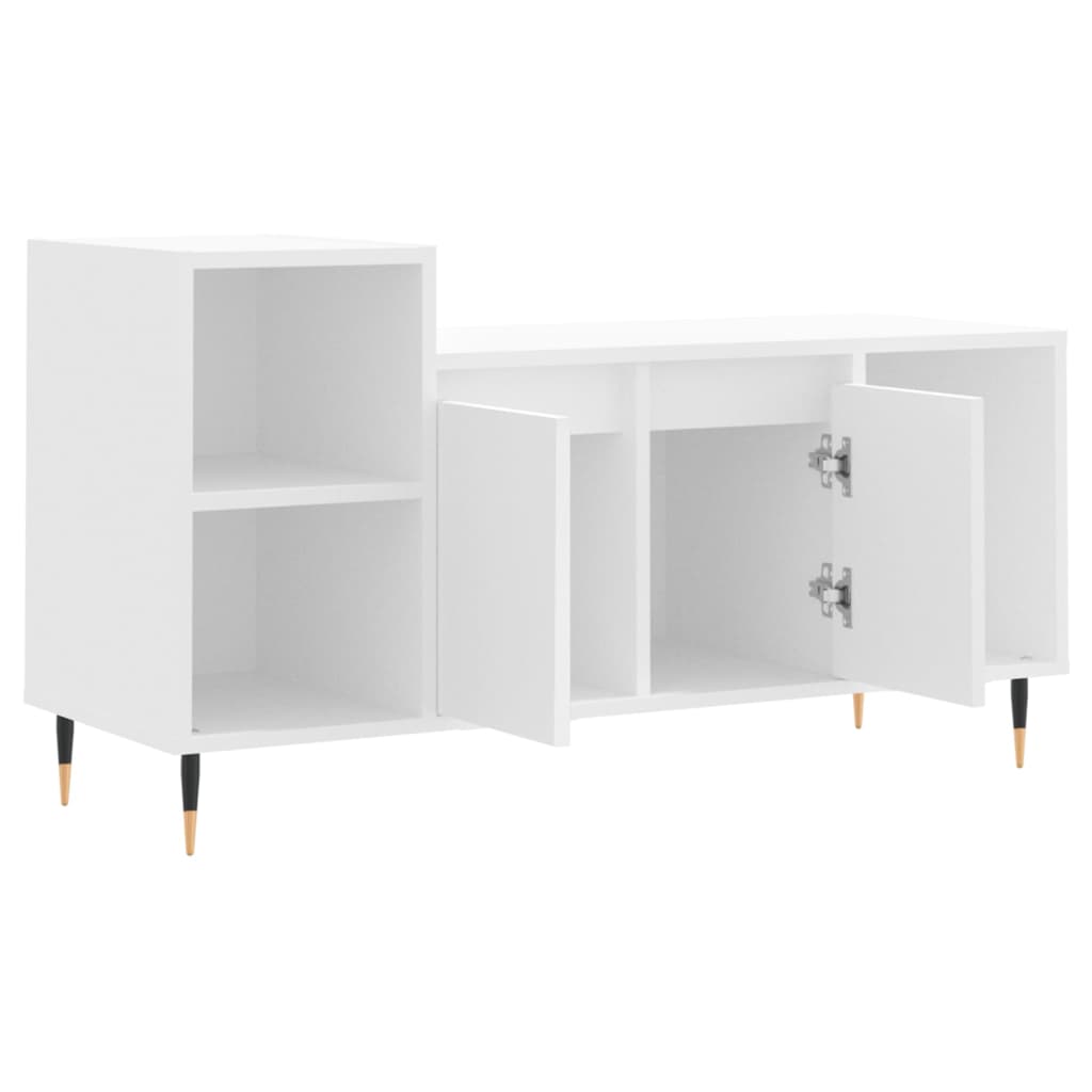 Tv-Meubel 00X35X55 Cm Bewerkt Hout Wit