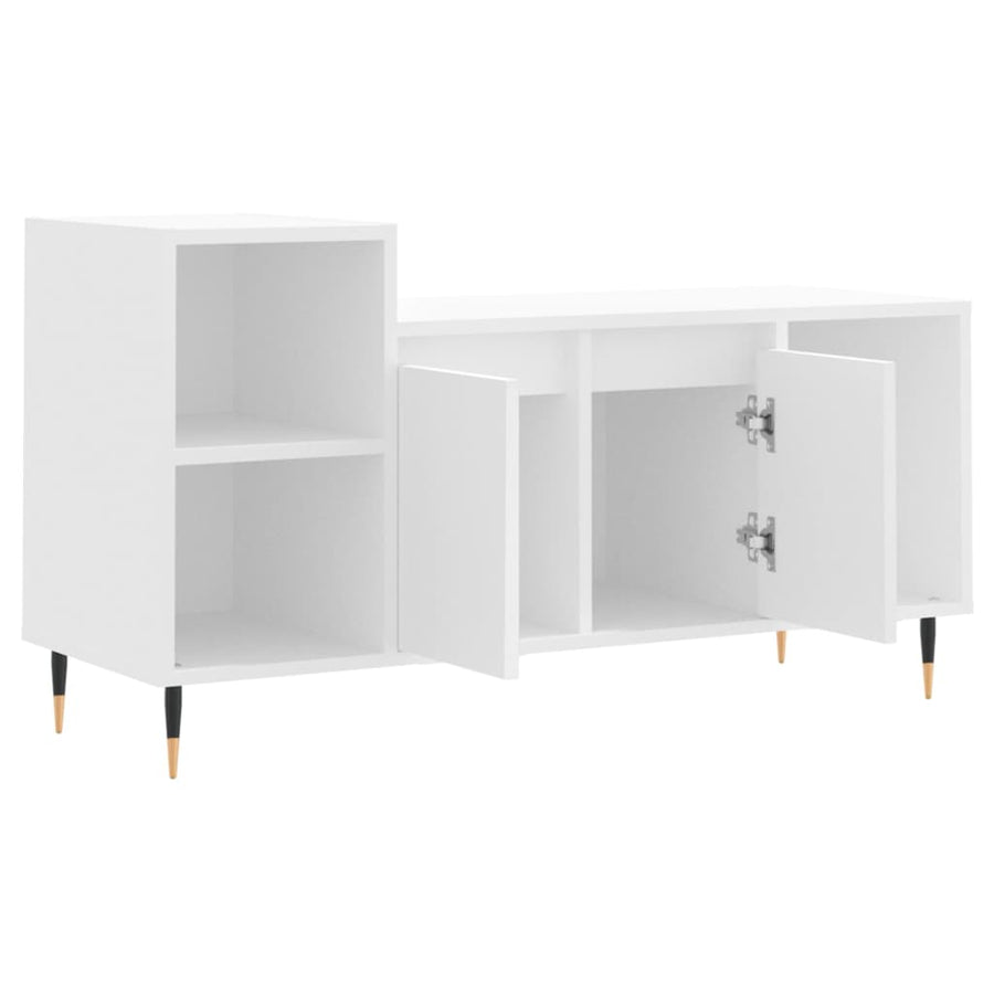Tv-Meubel 00X35X55 Cm Bewerkt Hout Wit