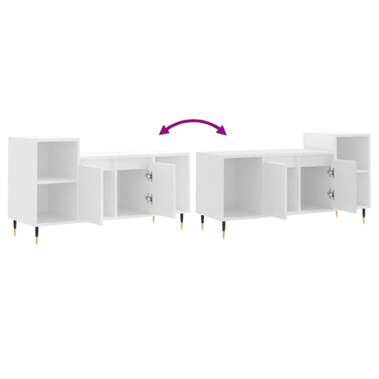 Tv-Meubel 00X35X55 Cm Bewerkt Hout Wit