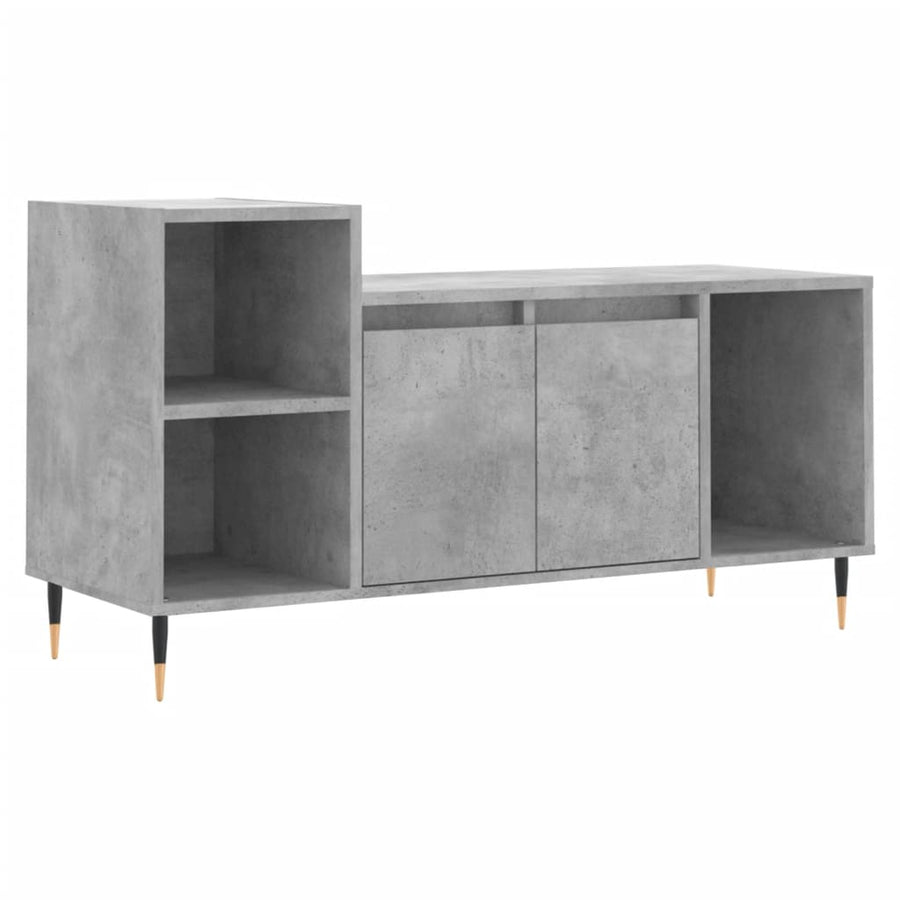 Tv-Meubel 00X35X55 Cm Bewerkt Hout Betongrijs