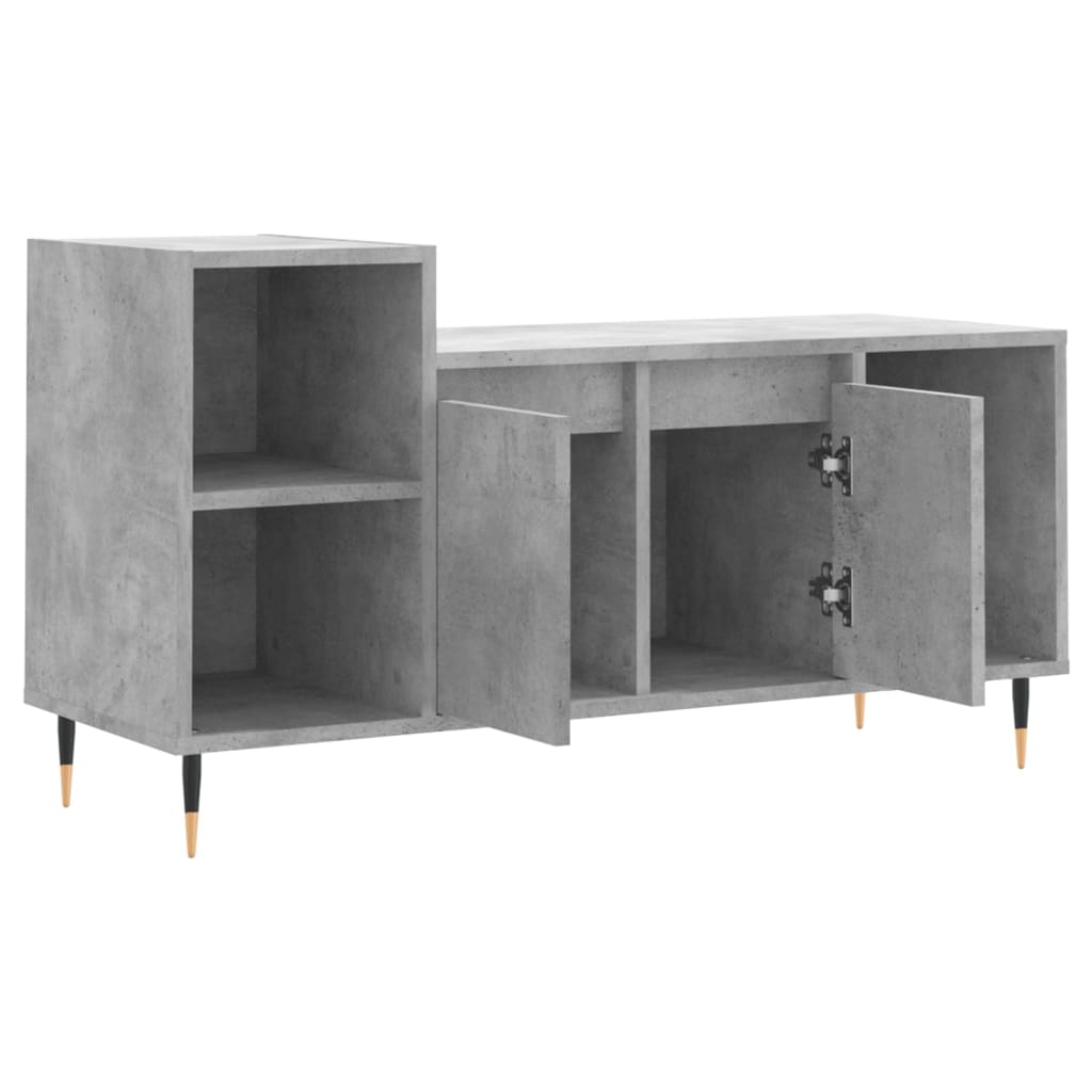 Tv-Meubel 00X35X55 Cm Bewerkt Hout Betongrijs