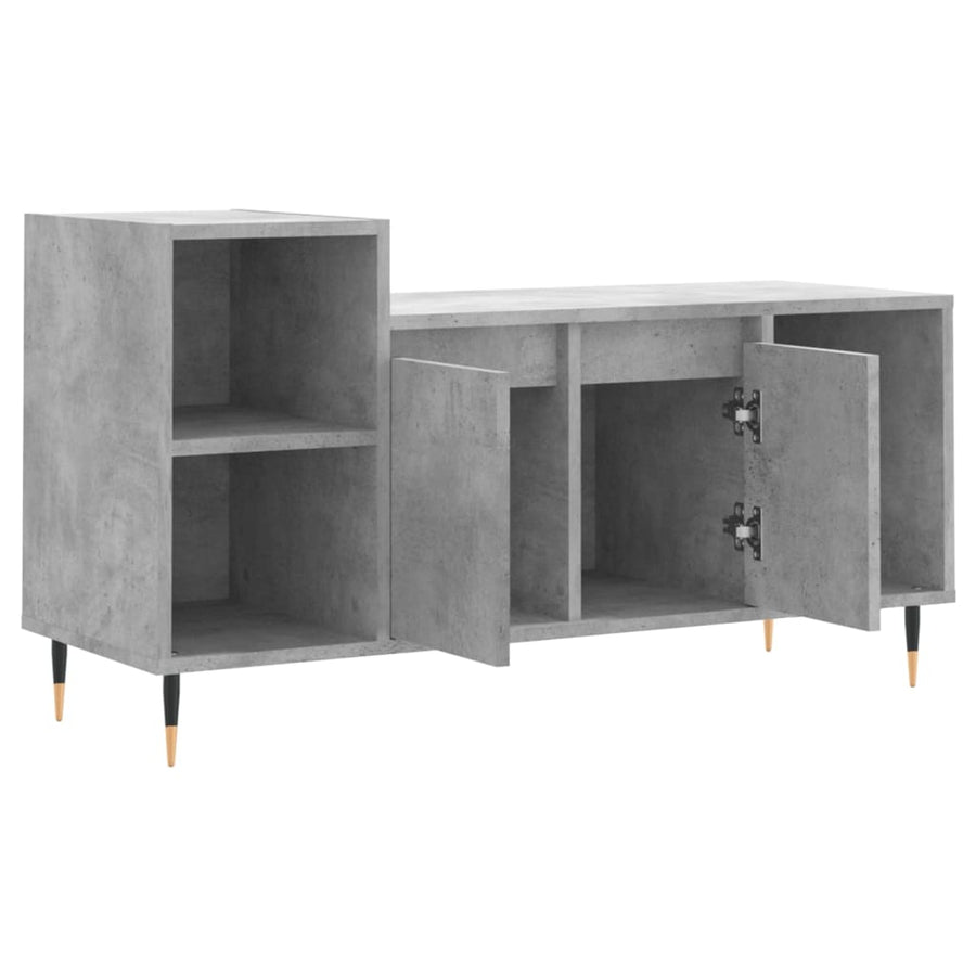 Tv-Meubel 00X35X55 Cm Bewerkt Hout Betongrijs