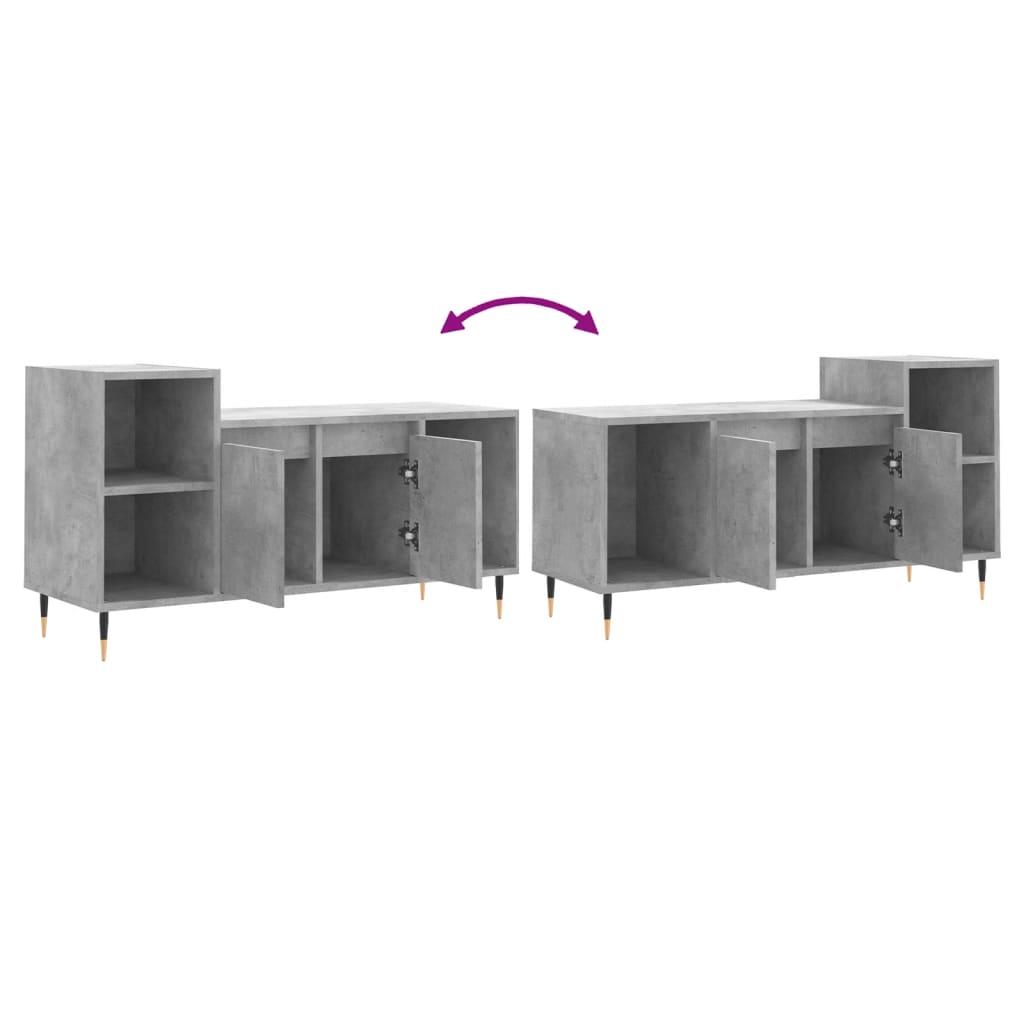 Tv-Meubel 00X35X55 Cm Bewerkt Hout Betongrijs